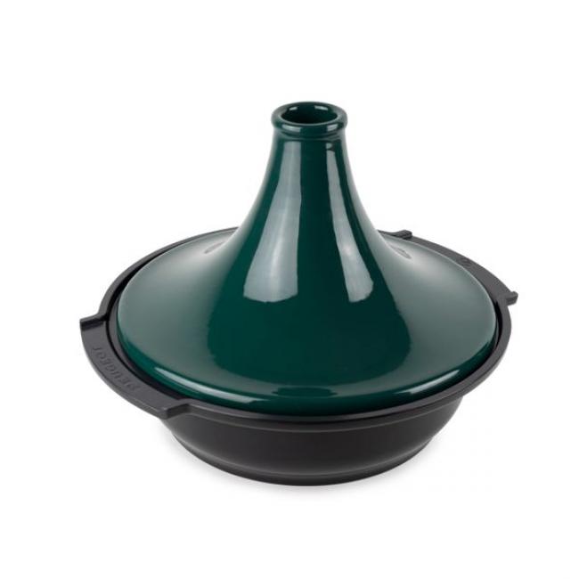 Tajine base en Aluminium recycl&eacute; et couvercle en c&eacute;ramique Vert For&ecirc;t 30 cm
